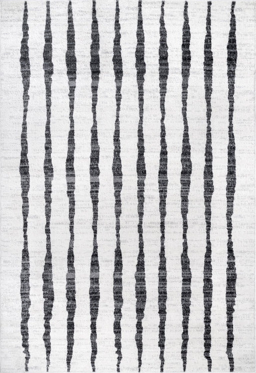 Coastal Striped Area Rug Grey 150cm x 240cm