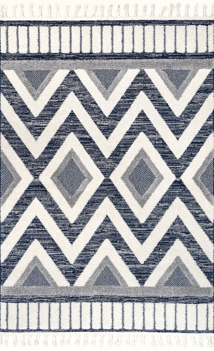 Coastal Waves Area Rug Blue 140x200 cm