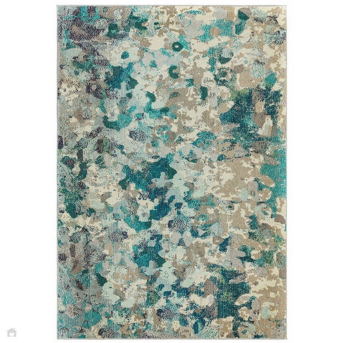 Colores Cloud CO03 Ethereal Modern Abstract Durable Low Short Pile Multicolour/Blue/Teal/Beige/Grey/Cream Rug