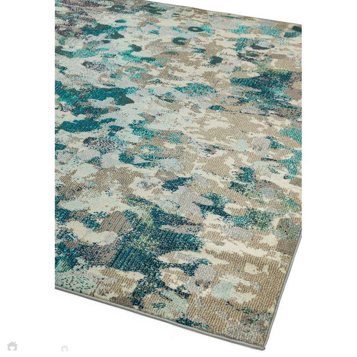 Colores Cloud CO03 Ethereal Modern Abstract Durable Low Short Pile Multicolour/Blue/Teal/Beige/Grey/Cream Rug