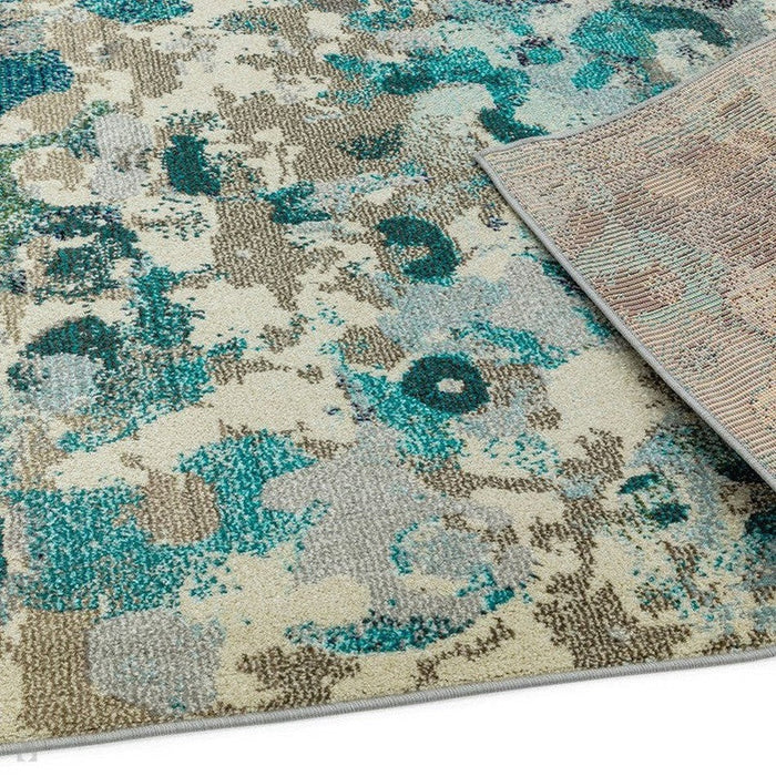 Colores Cloud CO03 Ethereal Modern Abstract Durable Low Short Pile Multicolour/Blue/Teal/Beige/Grey/Cream Rug