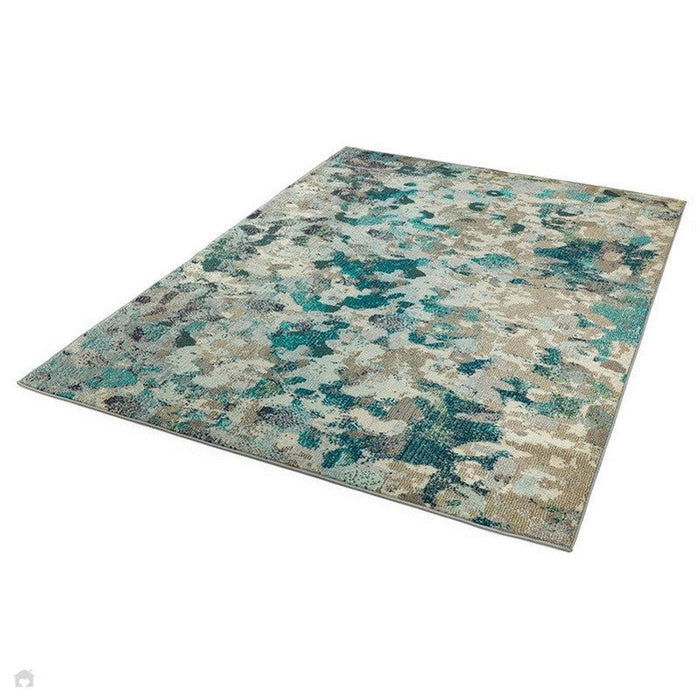 Colores Cloud CO03 Ethereal Modern Abstract Durable Low Short Pile Multicolour/Blue/Teal/Beige/Grey/Cream Rug