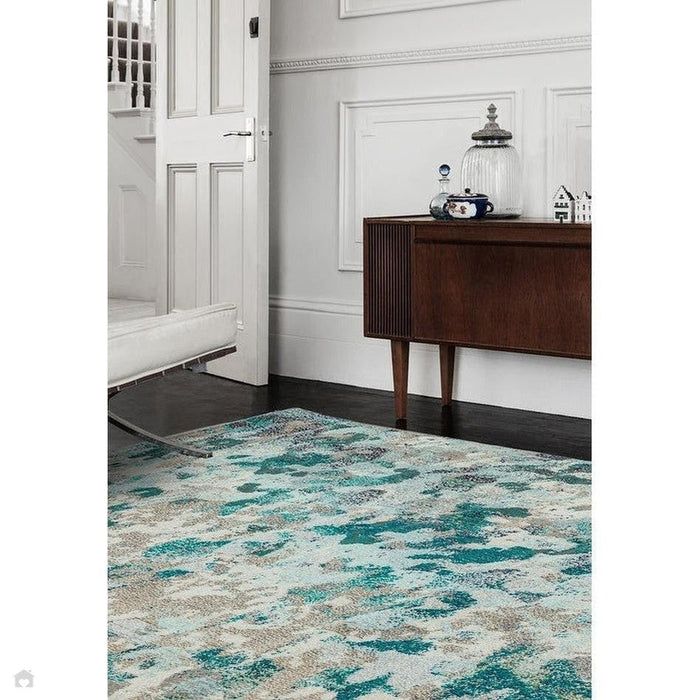 Colores Cloud CO03 Ethereal Modern Abstract Durable Low Short Pile Multicolour/Blue/Teal/Beige/Grey/Cream Rug