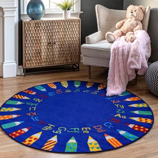 Colorful Alphabet Area Rug for Kids Room 122x183 cm