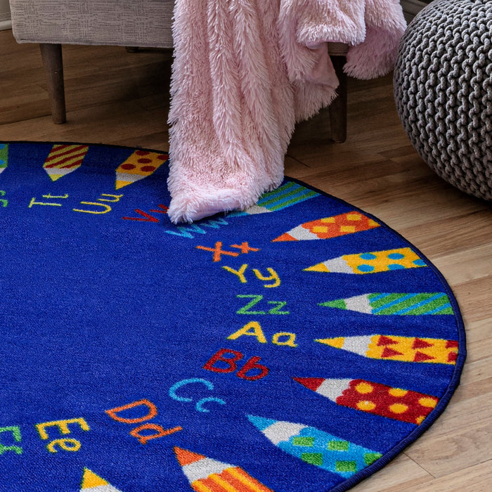 Colorful Alphabet Area Rug for Kids Room 122x183 cm