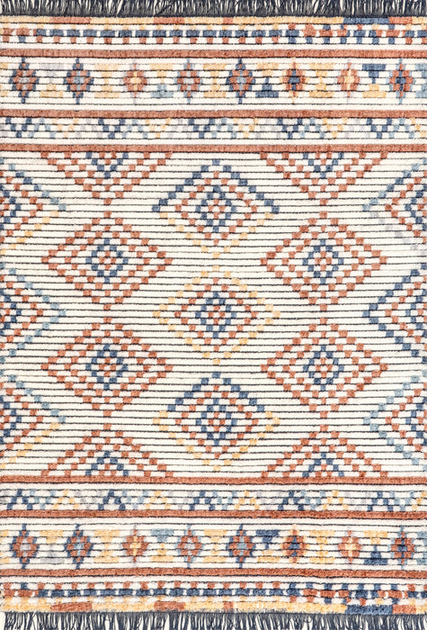 Colorful Aztec Area Rug 160x230 cm Beige