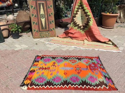 Colorful Bohemian Kilim Rug 123cm x 89cm