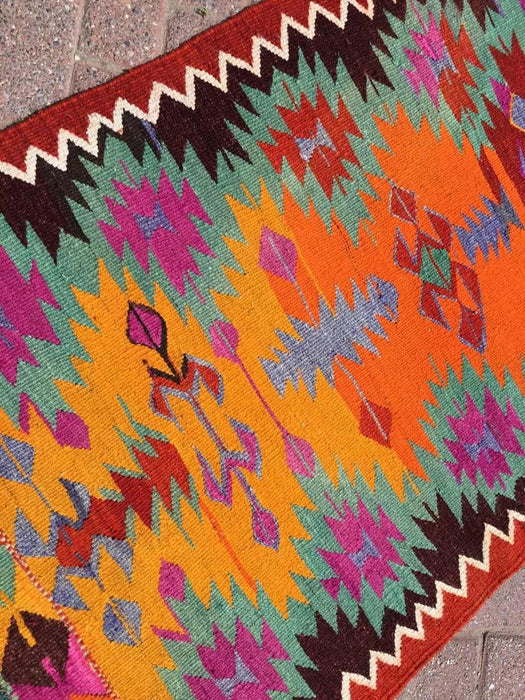 Colorful Bohemian Kilim Rug 123cm x 89cm
