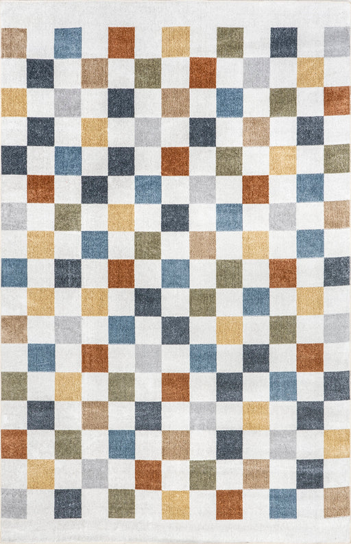 Colorful Checkered Washable Area Rug 120x180 cm