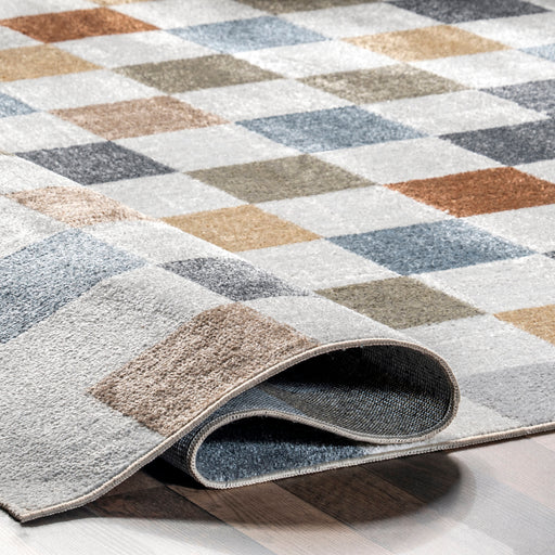 Colorful Checkered Washable Area Rug 160x230 cm