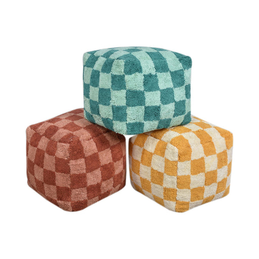 Colorful Cotton Pouf for Indoor and Outdoor Use
