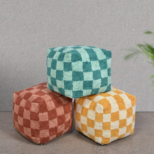 Colorful Cotton Pouf for Indoor and Outdoor Use