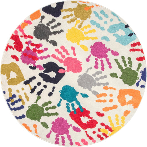 Colorful Handprint Area Rug for Kids' Room