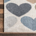 Colorful Hearts Area Rug for Kids Room 140x200 cm