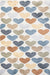 Colorful Hearts Area Rug for Kids Room 140x200 cm