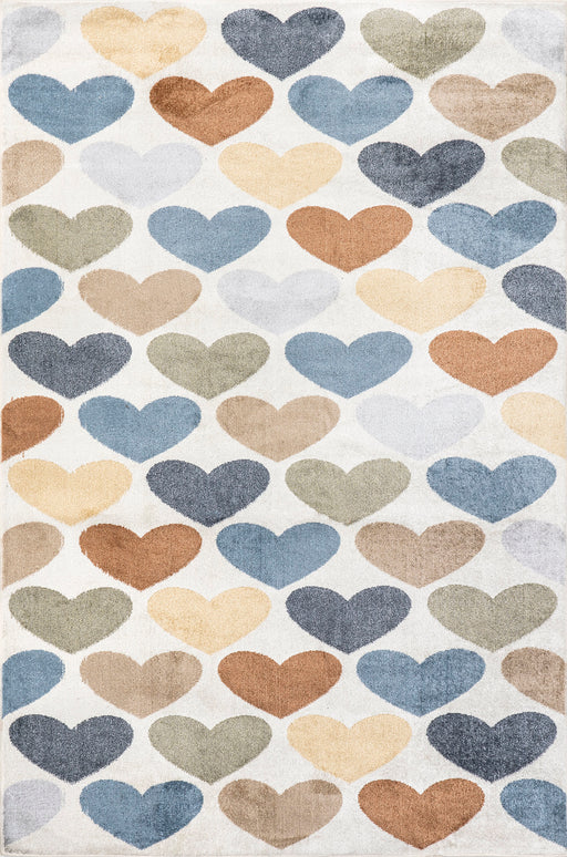 Colorful Hearts Area Rug for Kids Room 140x200 cm