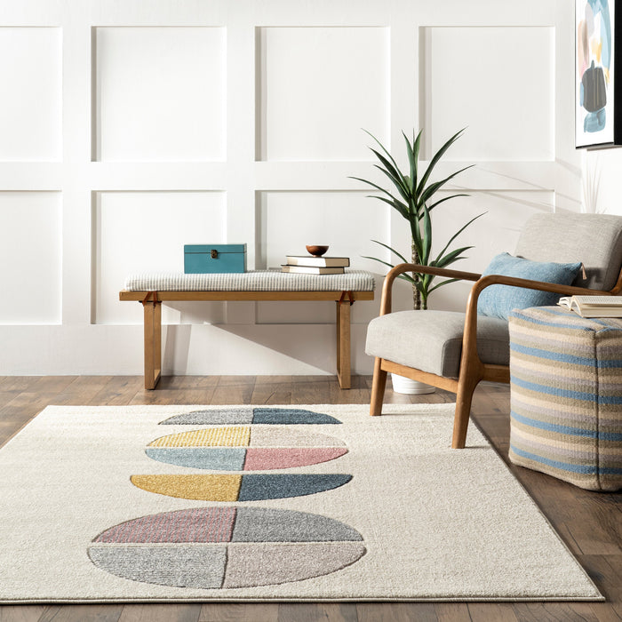 Colorful Moons Area Rug for Kids Room 120x180 cm