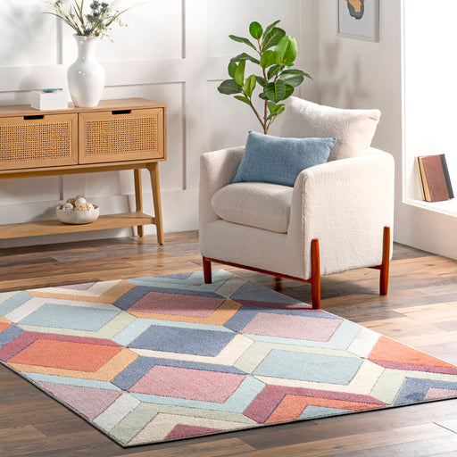 Colorful Retro Rug for Indoor and Outdoor Spaces
