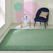 Colours Modern Plain Ribbed Contrast Smooth Border Hand-Woven Wool Green Rug 160 x 230 cm