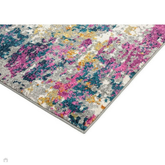 Colt CL01 Abstract Modern Abstract Durable Low Short Pile Multicolour/Pink/Yellow/Blue Rug