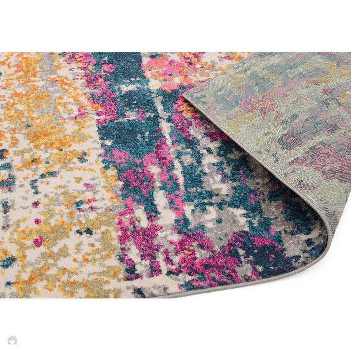 Colt CL01 Abstract Modern Abstract Durable Low Short Pile Multicolour/Pink/Yellow/Blue Rug