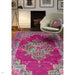 Colt CL04 Medallion Traditional Durable Low Short Pile Fuchsia Rug