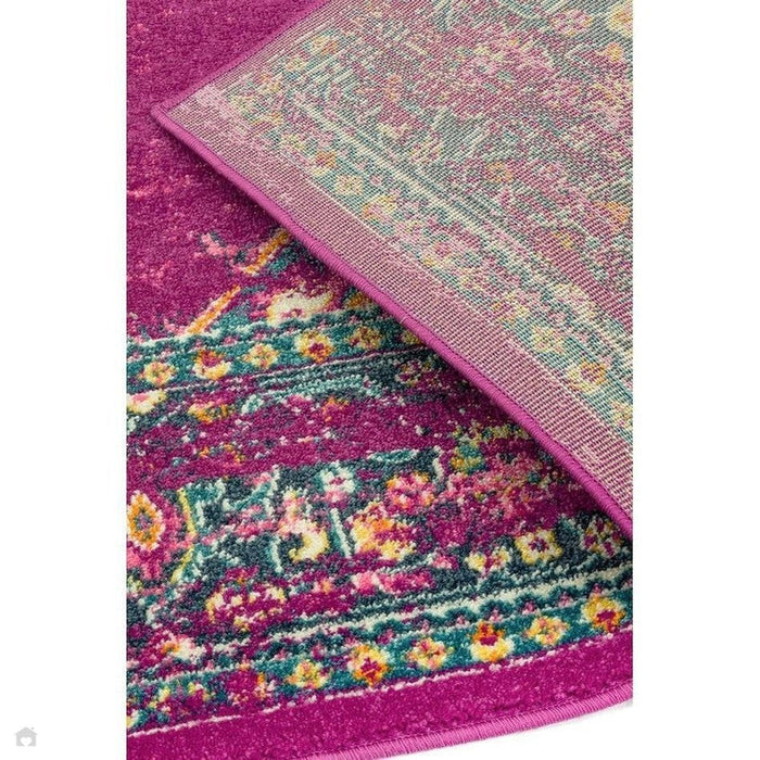 Colt CL04 Medallion Traditional Durable Low Short Pile Fuchsia Rug