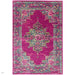 Colt CL04 Medallion Traditional Durable Low Short Pile Fuchsia Rug