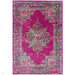 Colt CL04 Medallion Traditional Durable Low Short Pile Fuchsia Rug