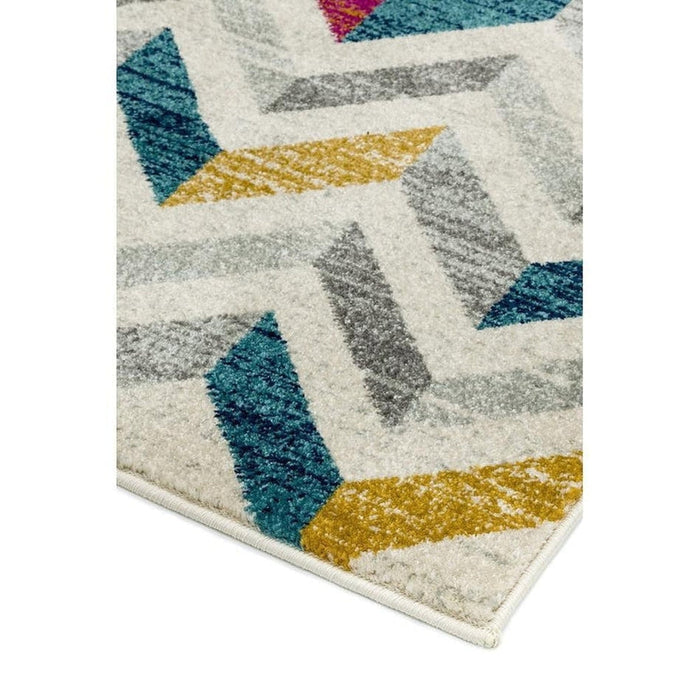 Colt CL06 Chevron Modern Geometric Durable Low Short Pile Multicolour Rug