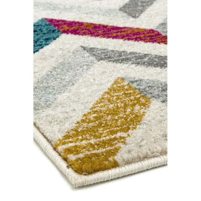 Colt CL06 Chevron Modern Geometric Durable Low Short Pile Multicolour Rug