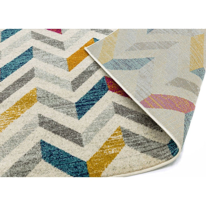 Colt CL06 Chevron Modern Geometric Durable Low Short Pile Multicolour Rug