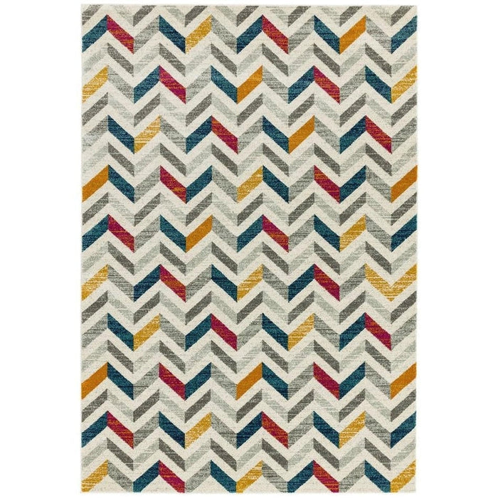 Colt CL06 Chevron Modern Geometric Durable Low Short Pile Multicolour Rug