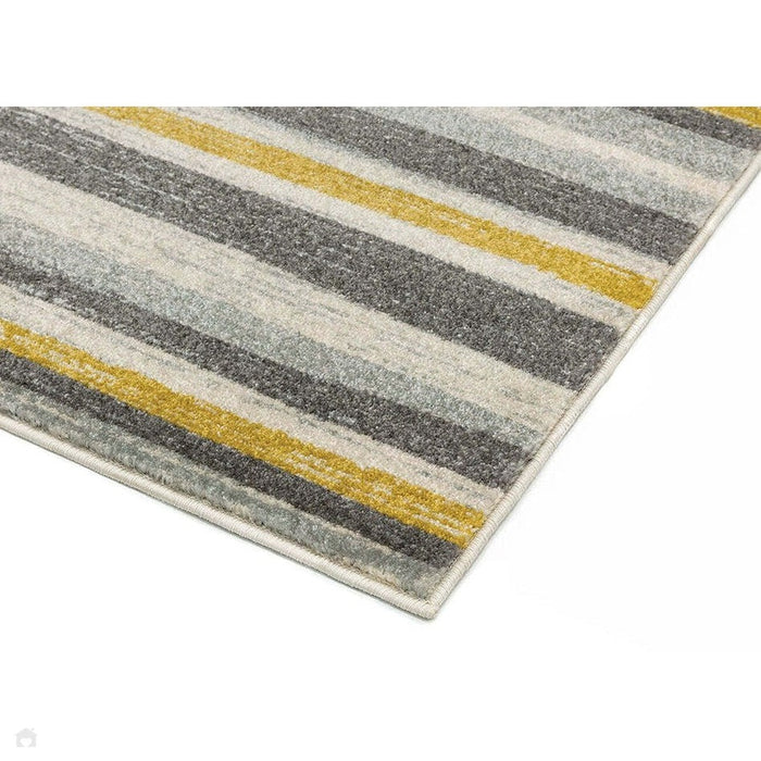 Colt CL10 Stripe Modern Striped Durable Low Short Pile Mustard Rug