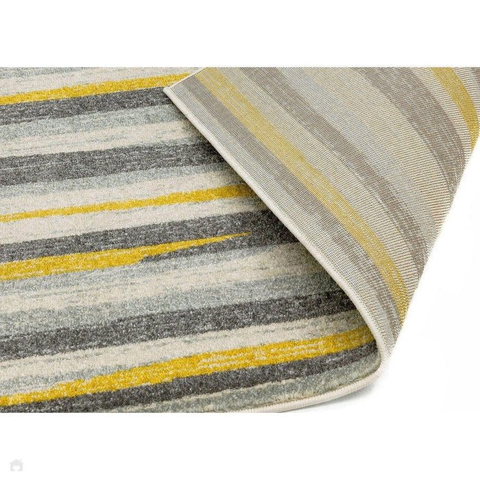 Colt CL10 Stripe Modern Striped Durable Low Short Pile Mustard Rug