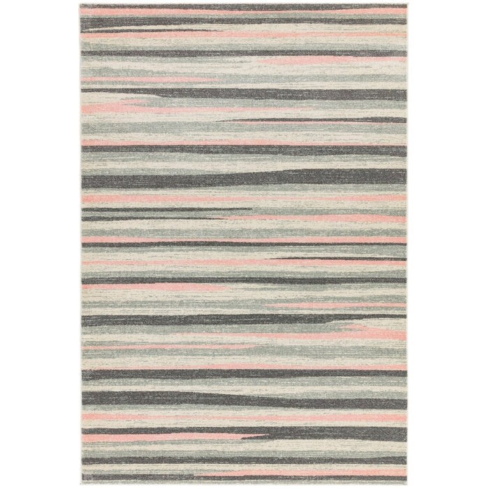 Colt CL11 Stripe Modern Striped Durable Low Short Pile Pink Rug