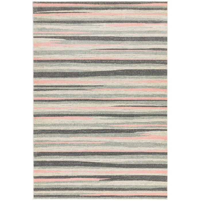 Colt CL11 Stripe Modern Striped Durable Low Short Pile Pink Rug