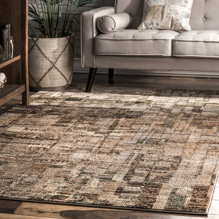 Contemporary Abstract Area Rug in Brown for Modern Spaces