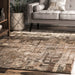 Contemporary Abstract Area Rug in Brown for Modern Spaces