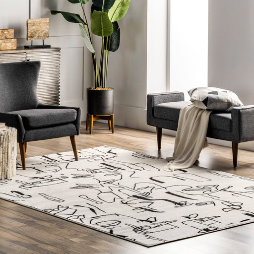 Contemporary Beige Collage Area Rug 152x244 cm