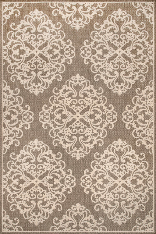 Contemporary Beige Indoor Outdoor Area Rug 5x7 Feet