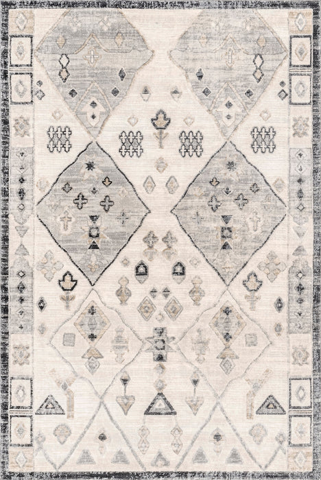 Contemporary Beige Tribal Area Rug for Stylish Home Décor