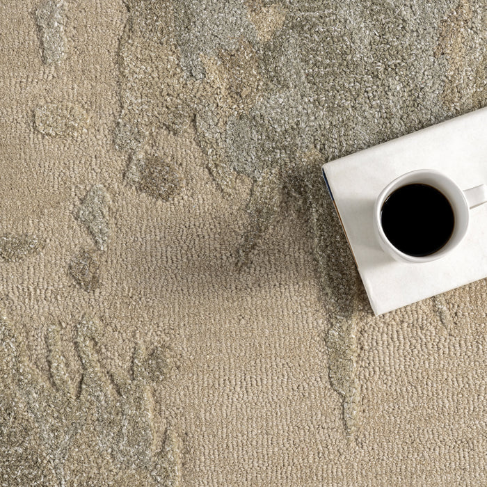 Contemporary Beige Wool Area matto 150 x 240 cm