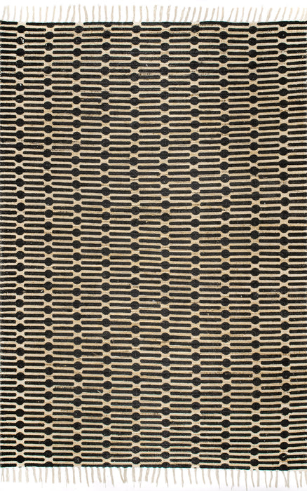 Eigentijds zwart trellis vloerkleed 120x180 cm