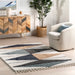 Contemporary Blue Diamond Tasseled Area Rug 180x120 cm