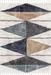 Contemporary Blue Diamond Tasseled Area Rug 180x120 cm