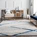 Contemporary Blue Grey Lattice Area Rug 160x230 cm