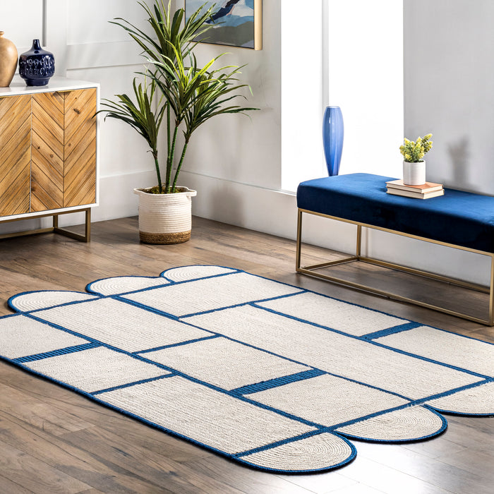 Contemporary Blue Indoor Outdoor Rug 160cm x 230cm