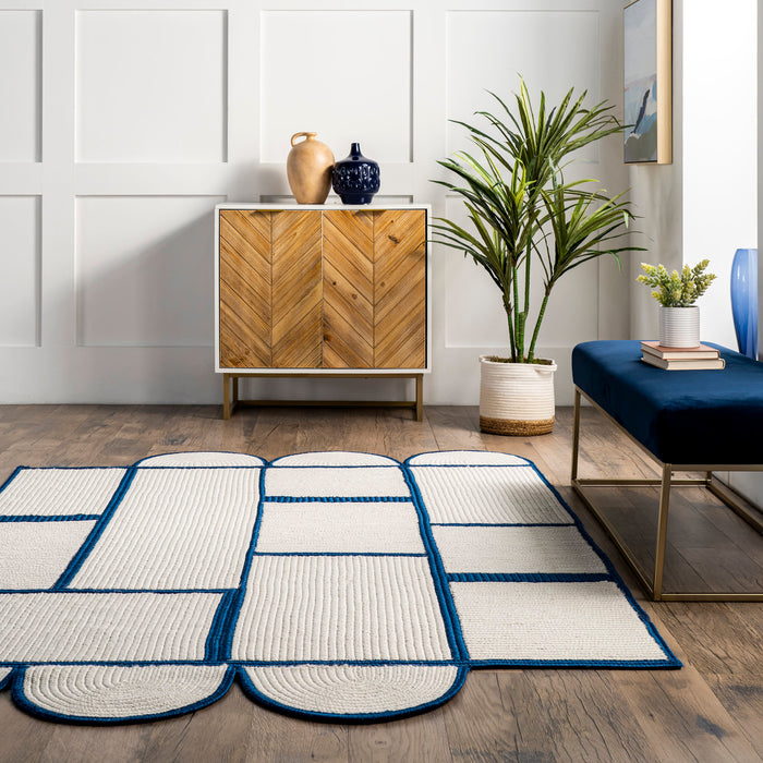 Contemporary Blue Indoor Outdoor Rug 160cm x 230cm