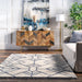 Contemporary Blue Tasseled Area Rug for Home Decor